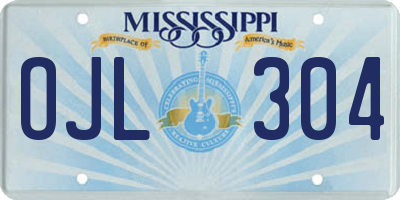 MS license plate OJL304