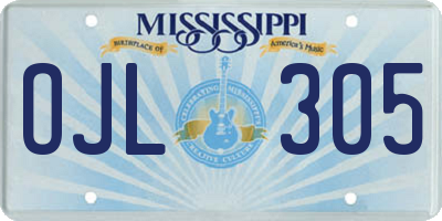 MS license plate OJL305