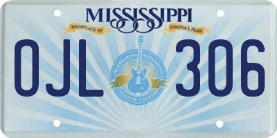 MS license plate OJL306