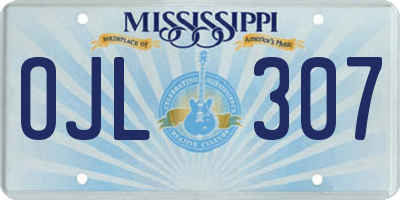 MS license plate OJL307