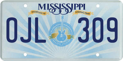 MS license plate OJL309