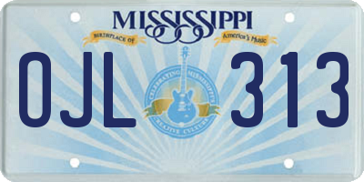 MS license plate OJL313
