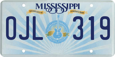 MS license plate OJL319