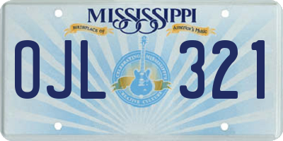 MS license plate OJL321