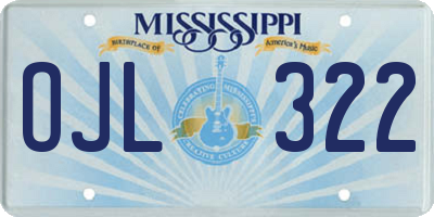 MS license plate OJL322