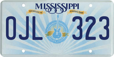 MS license plate OJL323