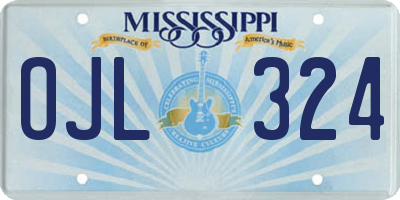 MS license plate OJL324