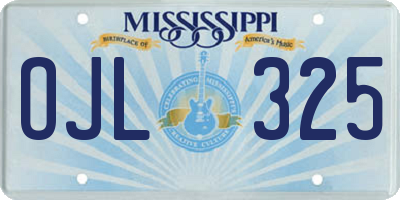 MS license plate OJL325