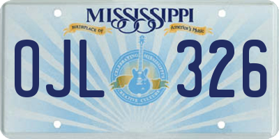 MS license plate OJL326