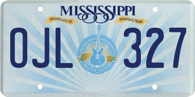 MS license plate OJL327