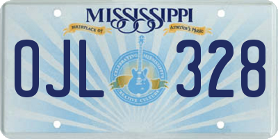 MS license plate OJL328