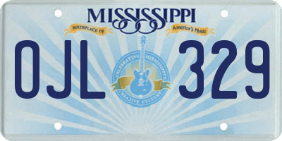 MS license plate OJL329