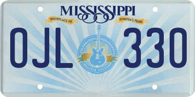 MS license plate OJL330