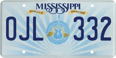 MS license plate OJL332