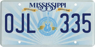 MS license plate OJL335