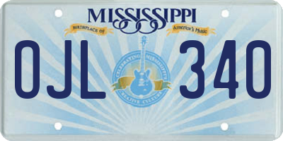 MS license plate OJL340