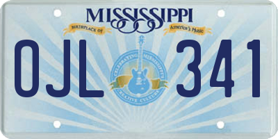 MS license plate OJL341