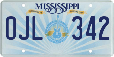 MS license plate OJL342