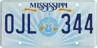 MS license plate OJL344