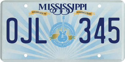 MS license plate OJL345