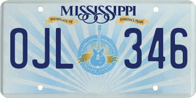 MS license plate OJL346