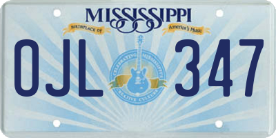 MS license plate OJL347