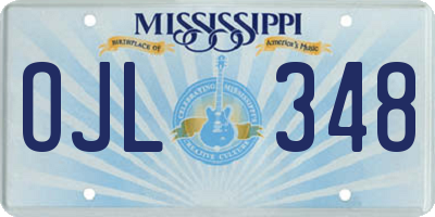 MS license plate OJL348