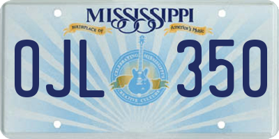 MS license plate OJL350