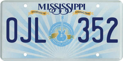 MS license plate OJL352