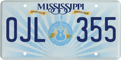 MS license plate OJL355