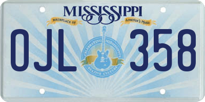 MS license plate OJL358