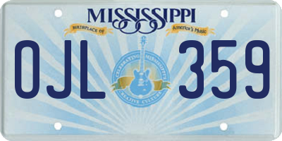 MS license plate OJL359