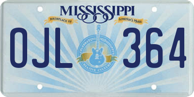 MS license plate OJL364