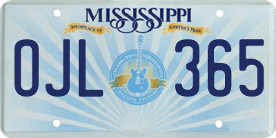 MS license plate OJL365