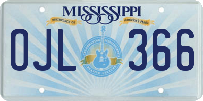 MS license plate OJL366