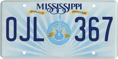 MS license plate OJL367