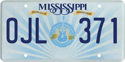 MS license plate OJL371