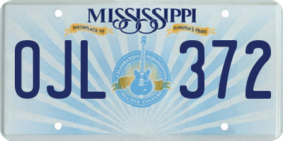 MS license plate OJL372