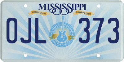 MS license plate OJL373