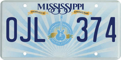 MS license plate OJL374