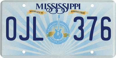 MS license plate OJL376