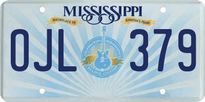 MS license plate OJL379