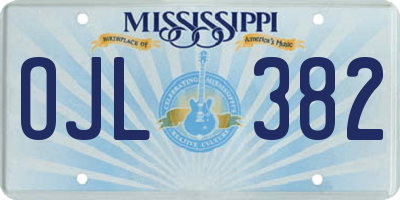 MS license plate OJL382