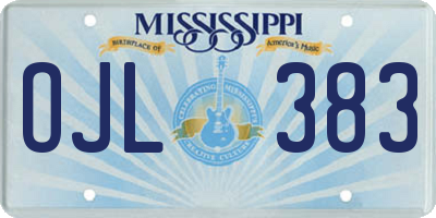 MS license plate OJL383