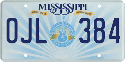 MS license plate OJL384