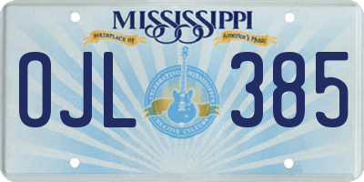 MS license plate OJL385