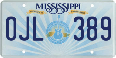 MS license plate OJL389