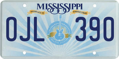 MS license plate OJL390