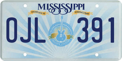 MS license plate OJL391