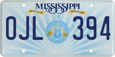 MS license plate OJL394